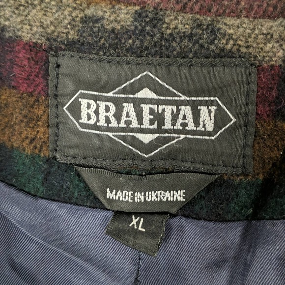 Vintage Wool Blend Aztec Print Coat Braetan XL - Picture 4 of 11